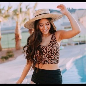 LUCY AVE Cheetah Bondi Swim Top